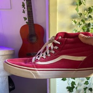 I am selling some used hi-top red vans. They are in decent condition.